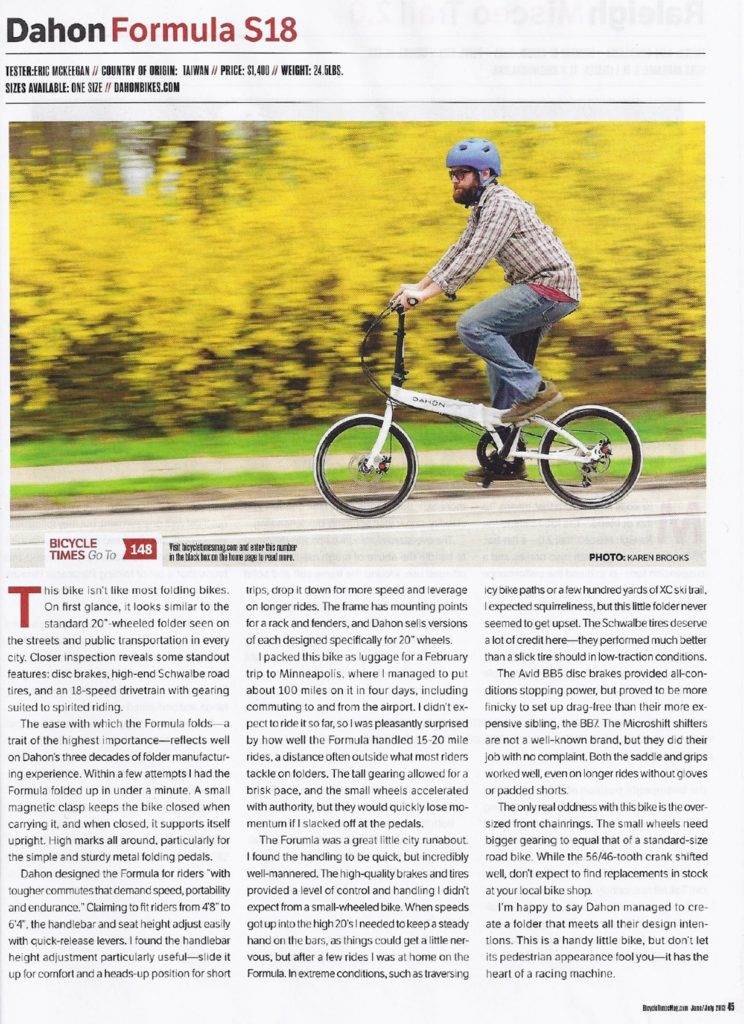 DAHON in bicycle times may 2013