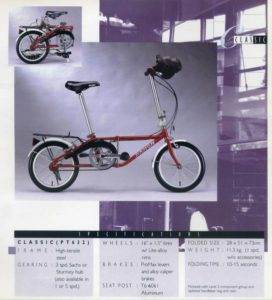 dahon classic folding bike catalog page from 1991